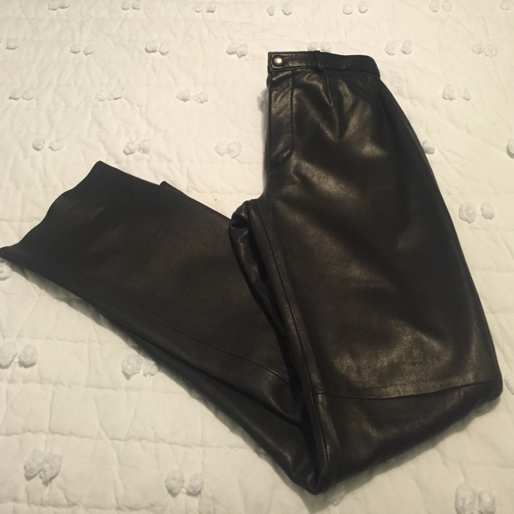 Soft buttery lined leather pants Couture